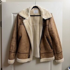 Tan Shearling Fur Jacket